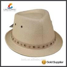 DSC 0009 LINGSHANG novo design moda vestido de alta qualidade papel panamá chapéu de palha
